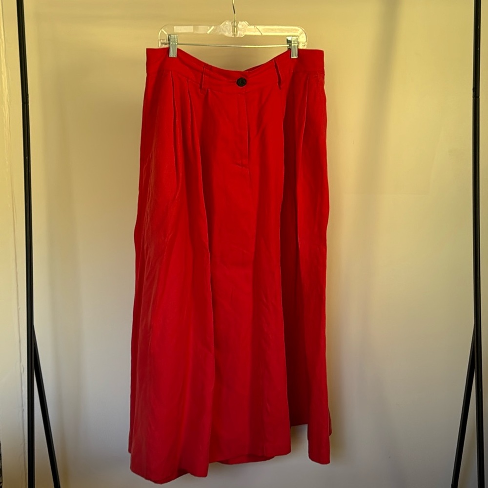 Mara Hoffman Tulay Skirt in red tencel/linen SIZE 16